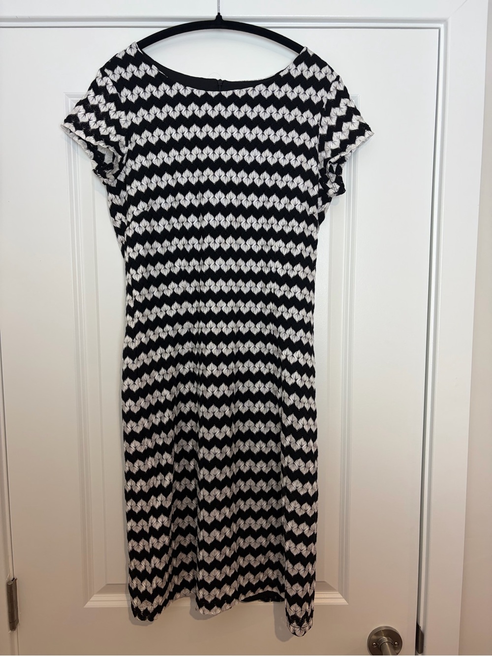 Tribal Black and White Chevron Midi Dress